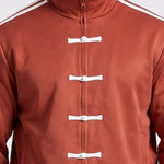 KZZ Retro Chinese Style Frog Button Stand Collar Zipper Jacket