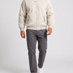 KZZ Men's solid color stand-up collar bomber jacket