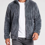 KZZ  Men's fleece stand-up collar full zip-up long-sleeved jacket