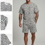 KZZ Men's Leopard Print Two-Piece Set