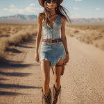 Casual Fashion Irregular Hem Sleeveless Denim Mini Dress