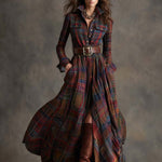 Giulietta - Maxi Check Shirt Dress with Belt