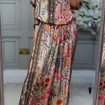 Round Neck Printed Loose Casual Suit