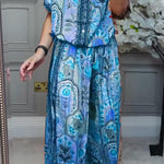 Round Neck Printed Loose Casual Suit