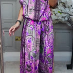 Round Neck Printed Loose Casual Suit