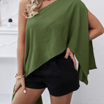 Women's Off Shoulder Convertible Crop Top Casual Multi Wear Slit Blouse with Bandeau