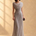 Naira | Draped cowl-neck maxi dress