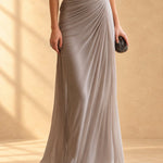Naira | Draped cowl-neck maxi dress