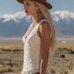 Elegant Lace Half-zip Sleeveless Tank Top