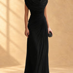Naira | Draped cowl-neck maxi dress