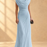 Naira | Draped cowl-neck maxi dress