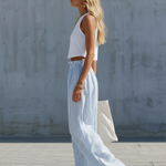 Stylish Casual White Cotton Tank Top