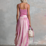 Casual And Flowy Striped Printed Chiffon Long Skirt