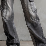 Stylish & Versatile Cargo-Style Multi-Pocket Grey Jeans