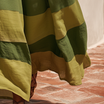 Retro-style Vacation Color-blocked Cotton And Linen Wide-leg Pants