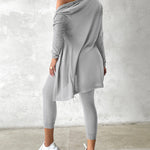 3 Piece Lounge Set Crewneck Sleeveless Tank Top Long Sleeve Open Front Coat Pants Sweatsuit