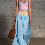 Capri Pastel Maxi Skirt Set Dreamy Coastal Energy