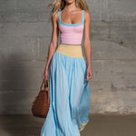 Capri Pastel Maxi Skirt Set Dreamy Coastal Energy