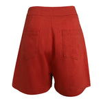 2 Pieces Outfit Plain Wrap V Neck Criss Cross Tied Detail Linen Top and Casual Pockets Patch Shorts Set