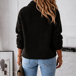 Women's Colorblock Faux Shearling Jacket Casual Zip Up Stand Collar Teddy Coat