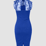 Glitter Contrast Lace Party Dress