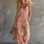 Women's Pink Camouflage Utility Cargo Jumpsuit