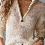 Monica™ | Elegant Half-Zip Knit Sweater