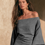 Hazel | Off-Shoulder Ruffle Hem Maxi Dress