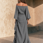 Hazel | Off-Shoulder Ruffle Hem Maxi Dress