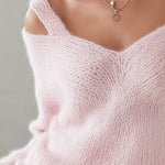 Urban-style Dual-strap Pink Sweater