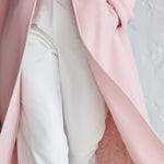 Classic Pink Stand-collar Single-breasted Coat