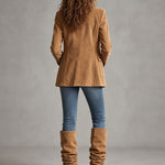 Casual Retro Camel Denim Blazer