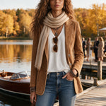 Casual Retro Camel Denim Blazer