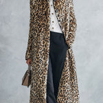 Premium Faux Short-Pile Leopard Print Stand-Collar Coat