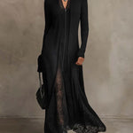 Stella | Ribbed Knit Maxi Dress with Lace