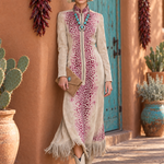 Western Boho Women's Tan Suede Leopard Print Zip Front Fringe Midi Dress
