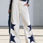 Retro Casual Athleisure Set Featuring A T-shirt-style Sweatshirt And Loose Wide-leg Pants