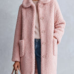 Stylish and Warm Pink Fleece Hooded Coat