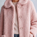 Stylish and Warm Pink Fleece Hooded Coat