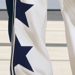 Retro Western-style Striped Wide-leg Sweatpants With White Star Patches
