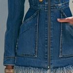 gold-zipper-fringed-denim-mini-dress