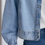 Vintage Floral Embroidered Light Wash Band Collar Cropped Western Denim Jacket