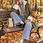 Casual And Warm Fleece-trimmed Faux Suede Duffle Coat