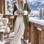 Casual And Warm Fleece-trimmed Faux Suede Duffle Coat