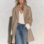 Elegant Vintage-Style Women’s Winter Blend Coat Featuring Asymmetric Fringe Detail