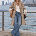 Elegant Vintage-Style Women’s Winter Blend Coat Featuring Asymmetric Fringe Detail