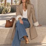 Elegant Vintage-Style Women’s Winter Blend Coat Featuring Asymmetric Fringe Detail