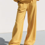 Women's Loose-fitting Color-blocked Double-sided Fleece Half-zip Sweatshirt And Pants Set