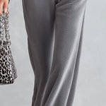 Stylish Gray Fleece Leopard-print Raglan-sleeve Jumpsuit