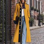 Women's Retro Color-Block Single-Breasted Tweed Coat For Fall Winter